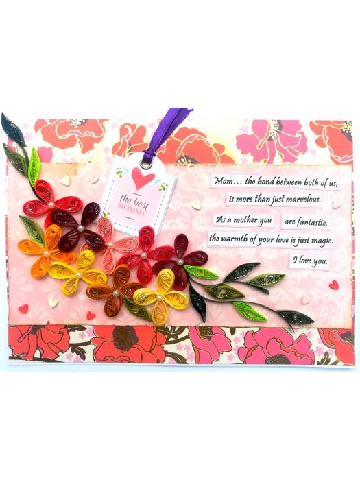 Sparkling Flower Garland Mothers Day Handmade Card