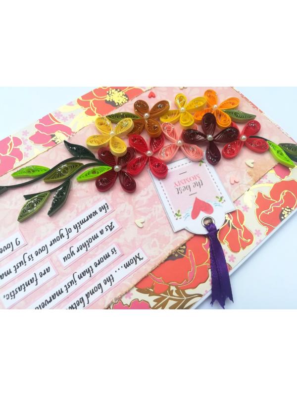 Sparkling Flower Garland Mothers Day Handmade Card image