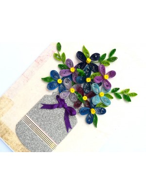 Sparkling Vase Quilled Flowers Greeting Card Sparkling Vase Quilled Flowers Greeting Card