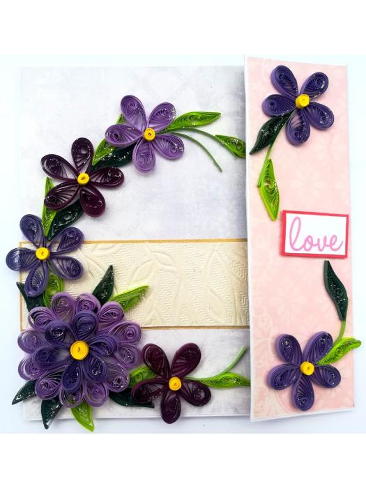 Purple Quilled Mini Scrapbook Greeting Card image
