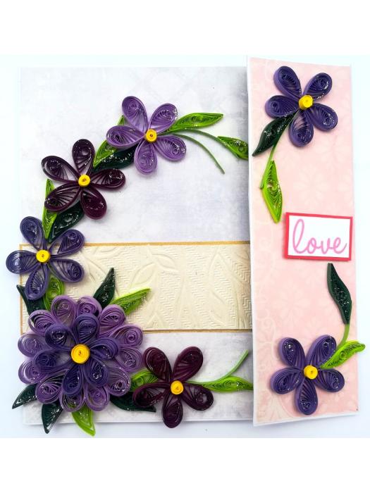 Purple Quilled Mini Scrapbook Greeting Card