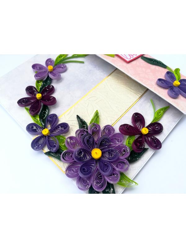 Purple Quilled Mini Scrapbook Greeting Card