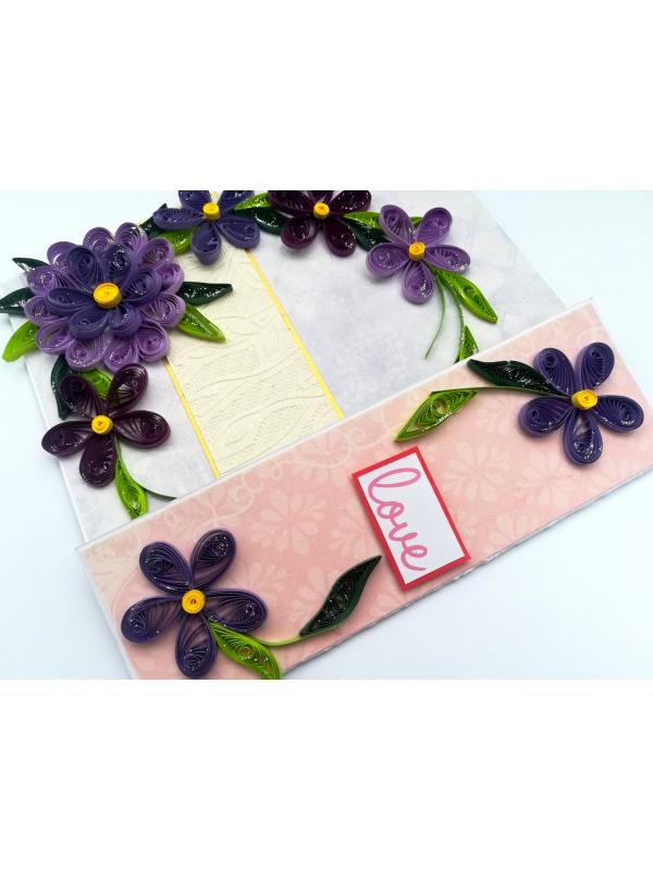 Purple Quilled Mini Scrapbook Greeting Card image