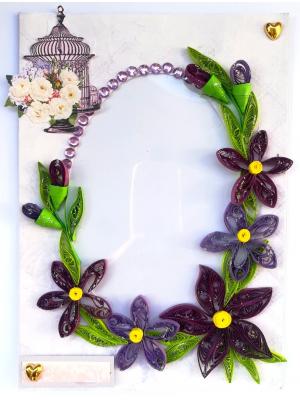 Purple Themed Photo Frame Greeting Card Purple Themed Photo Frame Greeting Card