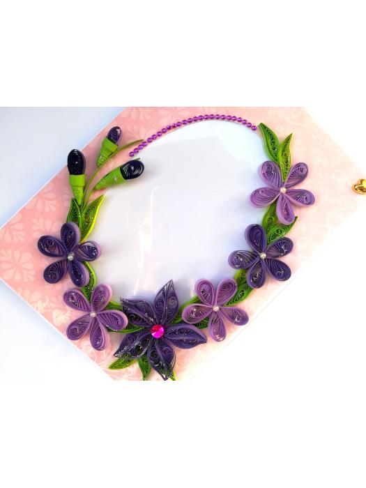 Purple Themed Quilled Photo Frame Greeting Card -PPF2 image