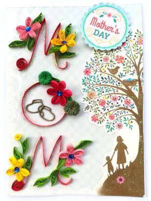 Mom Quilled Mothers Day Greeting  Card Mom Quilled Mothers Day Greeting  Card