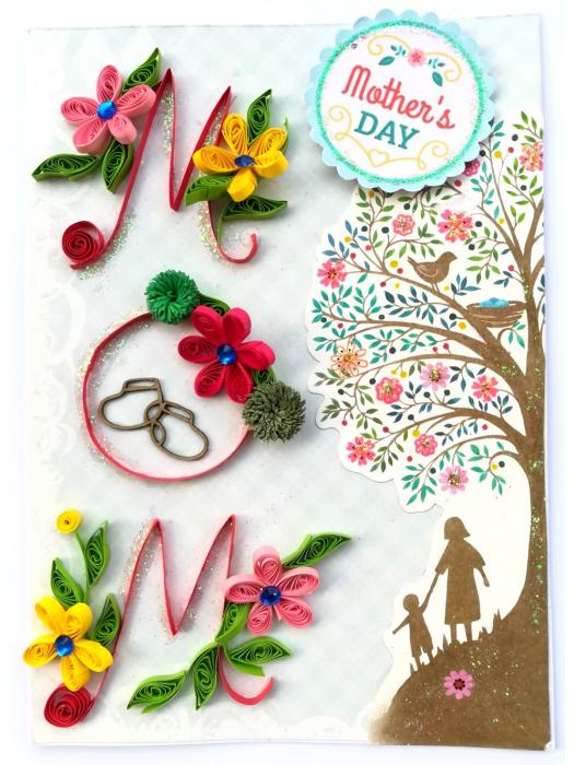 Mom Quilled Mothers Day Greeting  Card
