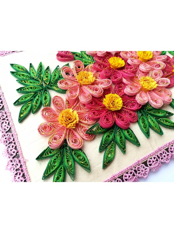Sparkling Quilled Floral Blast Greeting Card