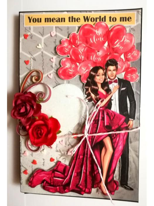 Sparkling Valentine Three Fold Mini Scrapbook Gift - D1 image