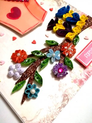 Birds in Love Quilled Greeting Card Birds in Love Quilled Greeting Card