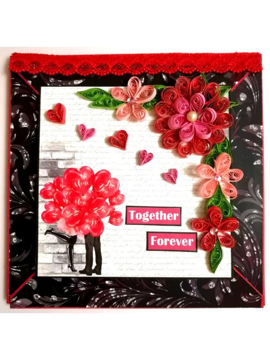 Love and Anniversary Envelope fold Mini scrapbook card - D1 image