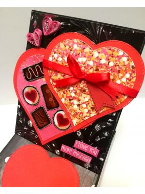 Chocolate Card With Drawer Gift Greeting Card - D26