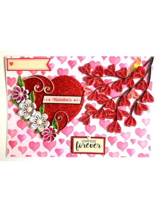 Too Much Love Valentine Quilled Greeting Card image