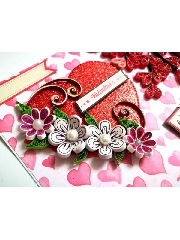 Too Much Love Valentine Quilled Greeting Card