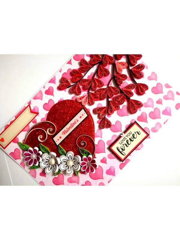 Too Much Love Valentine Quilled Greeting Card image