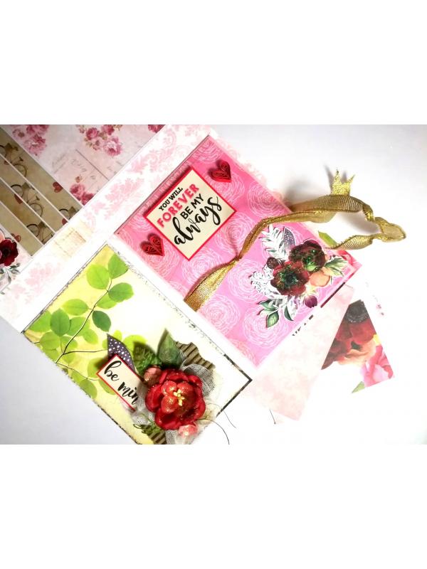 Sparkling Valentine Mini Scrapbook Greeting Card -D3 image