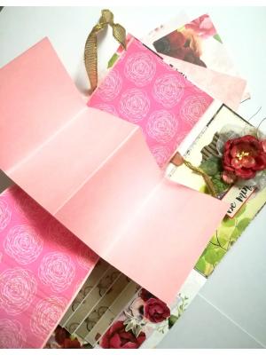 Sparkling Valentine Mini Scrapbook Greeting Card -D3 Sparkling Valentine Mini Scrapbook Greeting Card -D3