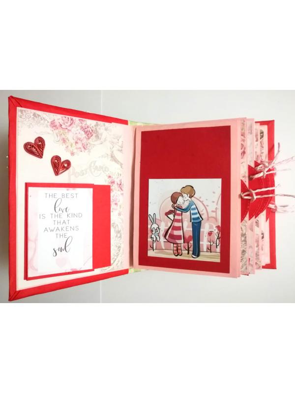 Valentine Mini Scrapbook Album Handmade - D2