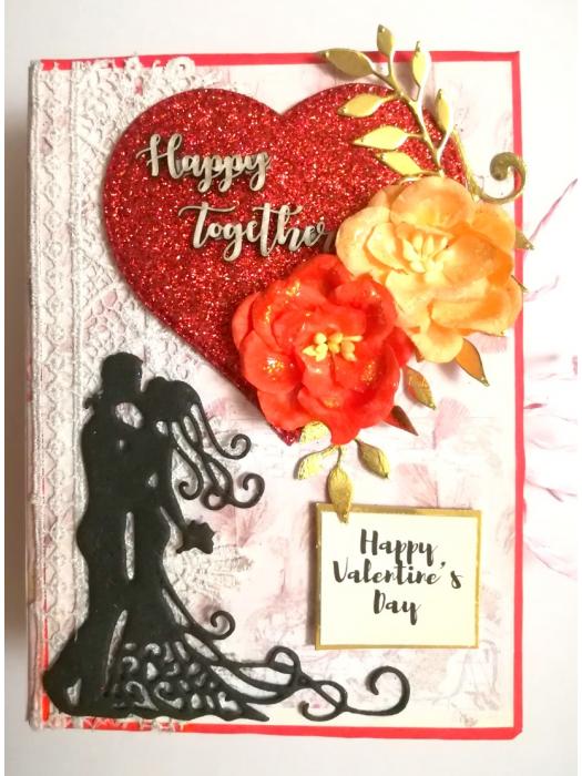 Valentine Mini Scrapbook Album Handmade - D3