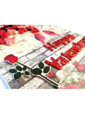 Quilled Hearts Happy Vallentine card -D1
