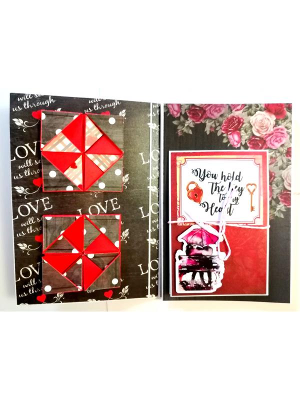 Love Couple Three Fold Mini Scrapbook Gift - D2