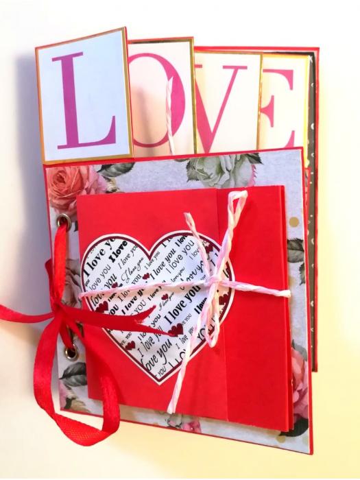 Love Valentine Mini Scrapbook Folder - D1 image