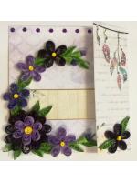 Purple Themed Flowers Mini Scrapbook Greeting Card