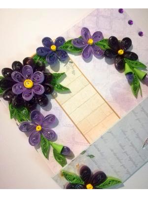 Purple Themed Flowers Mini Scrapbook Greeting Card Purple Themed Flowers Mini Scrapbook Greeting Card