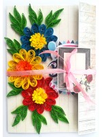 Happy Birthday Quilled Flowers Mini scrapbook card