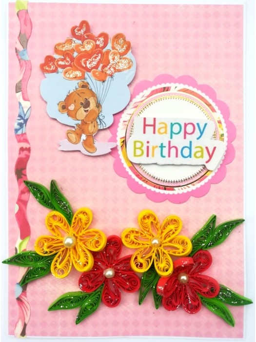  Teddy with Balloon Greeting card - C1