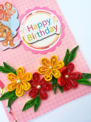 Teddy with Balloon Greeting card - C1  Teddy with Balloon Greeting card - C1