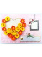 Sparkling Yellow Quilled Heart Flowers Greeting Card - HRTY1