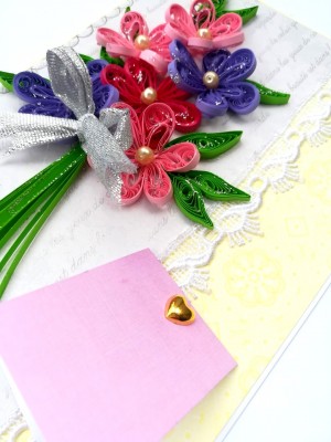 Sparkling Pink Theme Bouquet Greeting Card Sparkling Pink Theme Bouquet Greeting Card