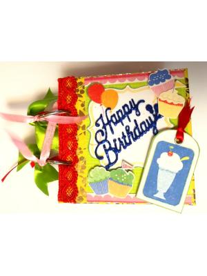 Pocket Mini Handmade Birthday Scrapbook - HB1 Pocket Mini Handmade Birthday Scrapbook - HB1