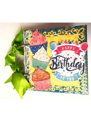 Pocket Mini Handmade Birthday Scrapbook - HB2 Pocket Mini Handmade Birthday Scrapbook - HB2