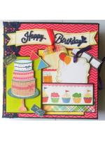 Happy Birthday Handmade Sparkling Scrapbook -D2