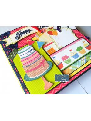 Happy Birthday Handmade Sparkling Scrapbook -D2 Happy Birthday Handmade Sparkling Scrapbook -D2