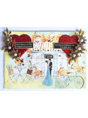 Couple Anniversary Quilled Love Greeting Card Couple Anniversary Quilled Love Greeting Card