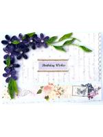 Purple Quilled Flowers Birthday Greeting card