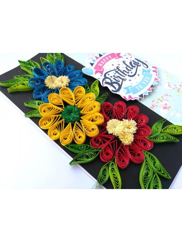 Sparkling Multicolor Quilled Birthday Card image