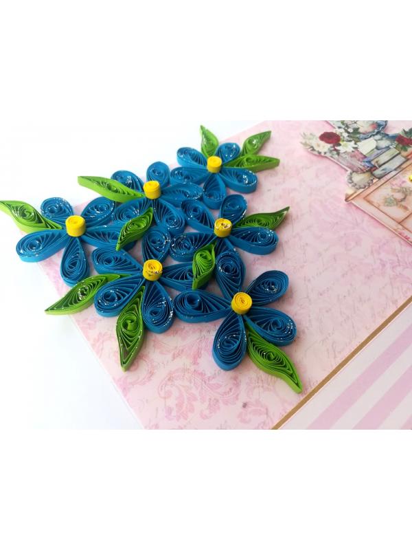 Sparkling Blue Quilled Greeting Card image