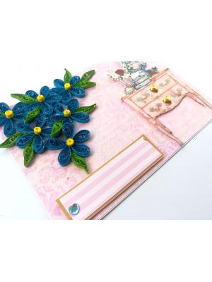 Sparkling Blue Quilled Greeting Card Sparkling Blue Quilled Greeting Card