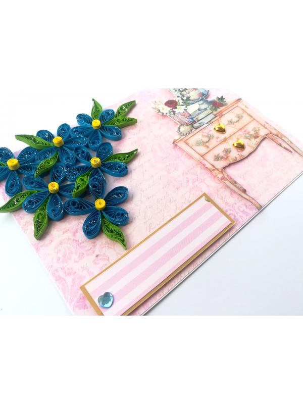 Sparkling Blue Quilled Greeting Card