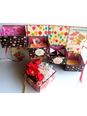 Happy Birthday Opening Box fold Mini Album Happy Birthday Opening Box fold Mini Album