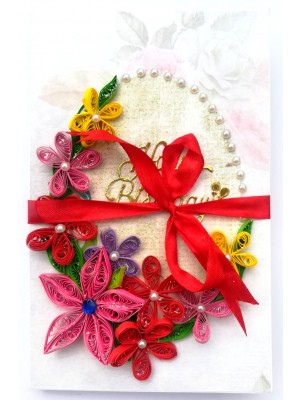 Quilled Birthday 3 Fold Mini Scrapbook Card Quilled Birthday 3 Fold Mini Scrapbook Card