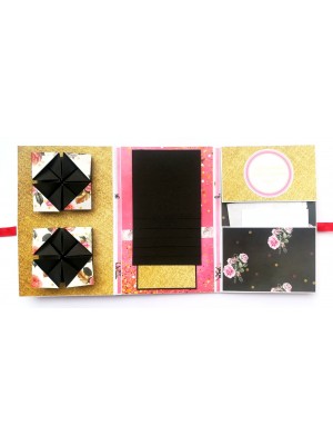 Quilled Birthday 3 Fold Mini Scrapbook Card Quilled Birthday 3 Fold Mini Scrapbook Card