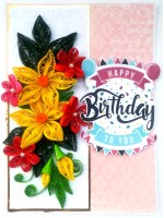 Yellow & Red Quilled Birthday Card