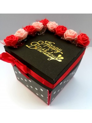Red & Black Love and Birthday Explosion Box Red & Black Love and Birthday Explosion Box