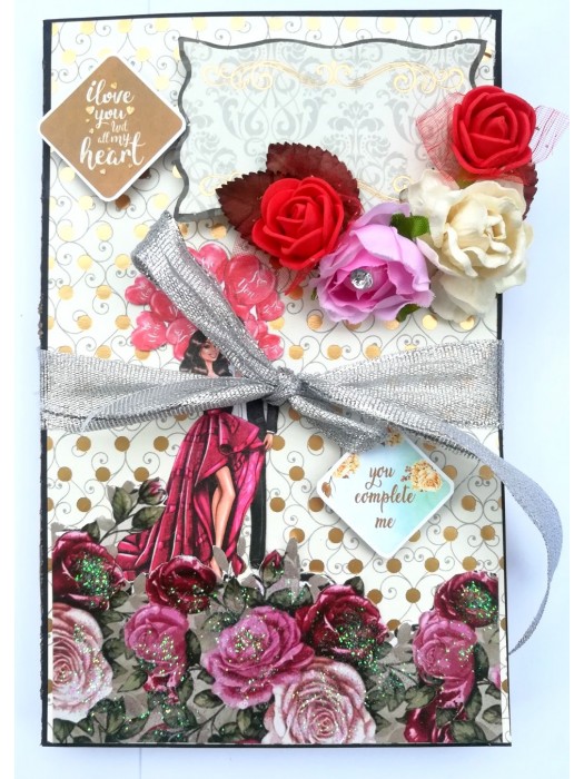 Love Themed 3 fold Mini Scrapbook