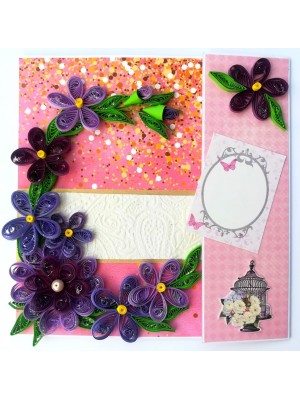 Purple Themed Mini Scrapbook Greeting Card Purple Themed Mini Scrapbook Greeting Card